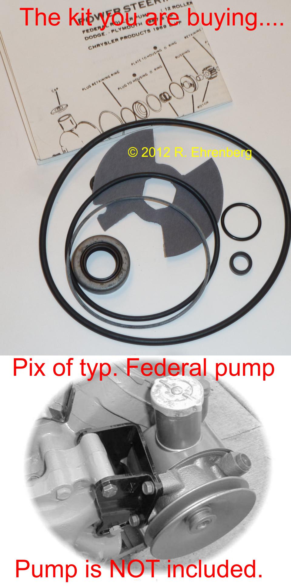 ☛MOPAR Power Steering Pump Kit Federal Plymouth Dodge Chrys '6774 340
