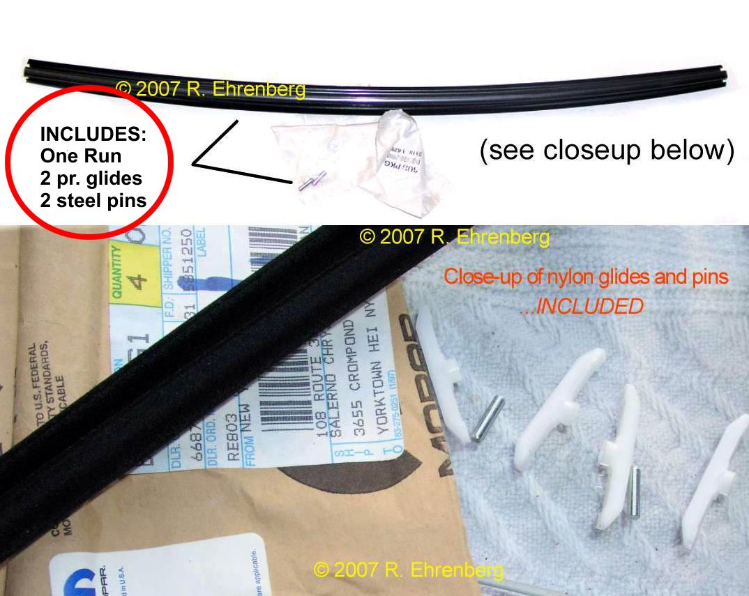 Sell OEM Mopar Door Glass Run Vent Guide Weatherstrip Road Runner