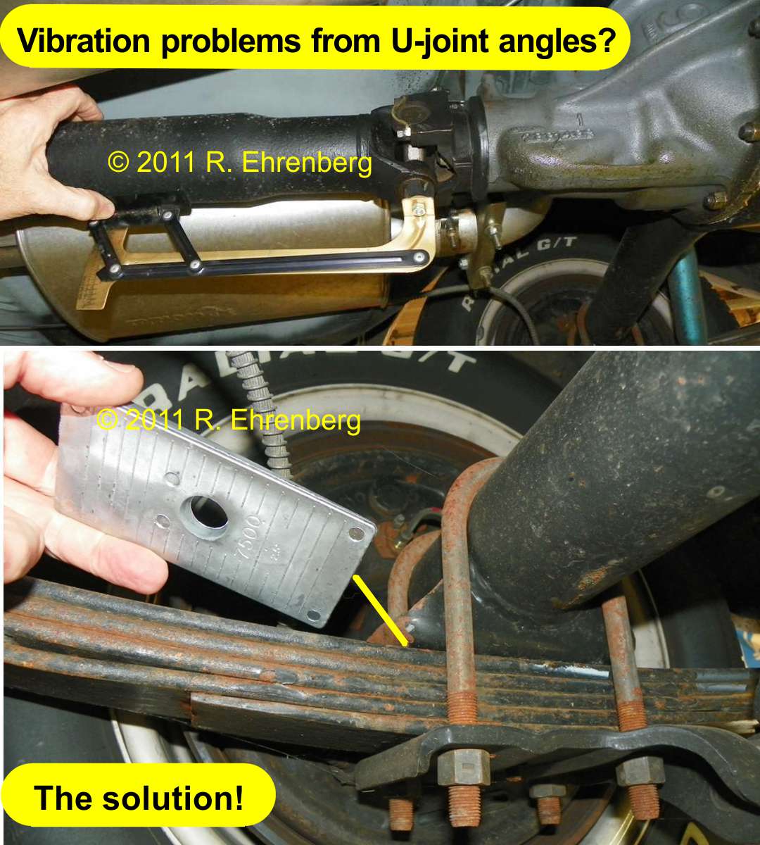 Mopar Vibration Fix Ujoint Driveshaft Pinion Angle Shims 8¾" Dana 60